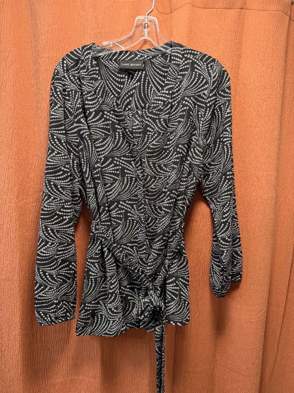 Lane Bryant women's plus size long sleeve belted blouse - size 16